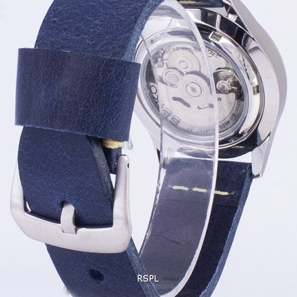 Seiko 5 urheilu SNZG11J1 LS15 automaattinen tummansininen nahka hihna Miesten kello