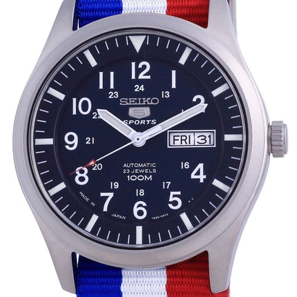 Seiko 5 urheilu automaattinen polyesteri SNZG11J1-var-NATO25 100M miesten kello