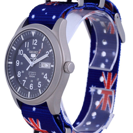 Seiko 5 urheilu automaattinen polyesteri SNZG11J1-var-NATO30 100M miesten kello