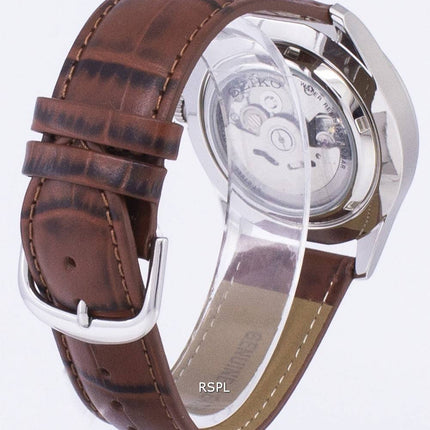 Seiko 5 urheilua automaattinen suhde ruskea nahka SNZG11K1 LS7 Miesten Kello
