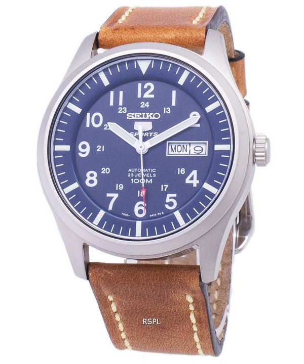 Seiko 5 urheilu SNZG11K1 LS17 automaattinen ruskea nahka hihna Miesten kello