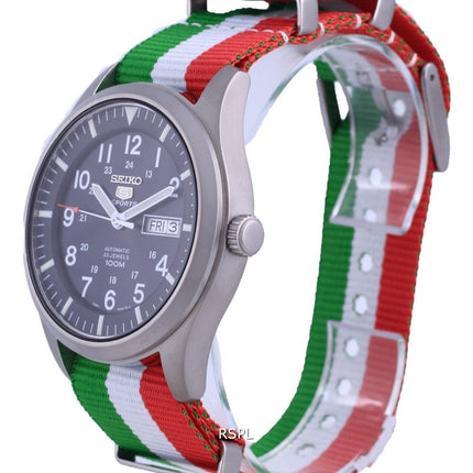 Seiko 5 urheilu automaattinen polyesteri SNZG11K1-var-NATO23 100M miesten kello