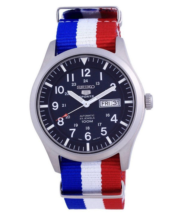 Seiko 5 urheilu automaattinen polyesteri SNZG11K1-var-NATO25 100M miesten kello