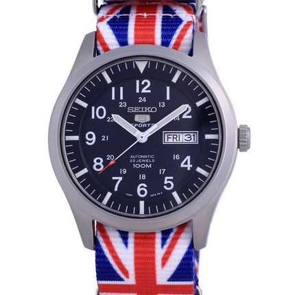 Seiko 5 urheilu automaattinen polyesteri SNZG11K1-var-NATO28 100M miesten kello