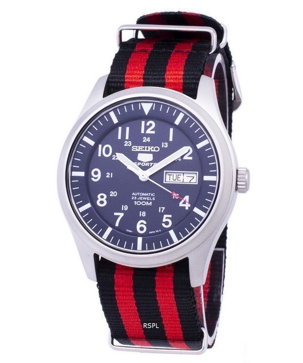 Seiko 5 urheilua automaattinen Naton hihna SNZG11K1 NATO3 Miesten Kello