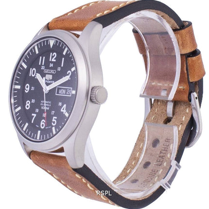 Seiko 5 urheilu SNZG15K1 LS17 automaattinen ruskea nahka hihna Miesten kello