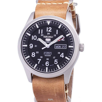 Seiko 5 urheilu SNZG15K1 LS18 automaattinen ruskea nahka hihna Miesten Kello