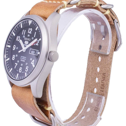 Seiko 5 urheilu SNZG15K1 LS18 automaattinen ruskea nahka hihna Miesten Kello