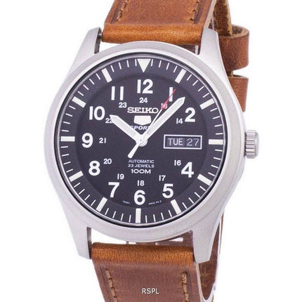 Seiko 5 urheilua automaattinen suhde ruskea nahka SNZG15K1 LS9 Miesten Watch