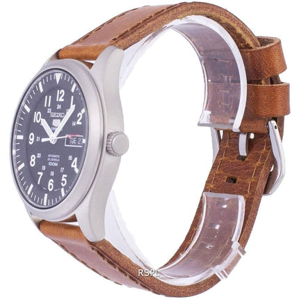 Seiko 5 urheilua automaattinen suhde ruskea nahka SNZG15K1 LS9 Miesten Watch