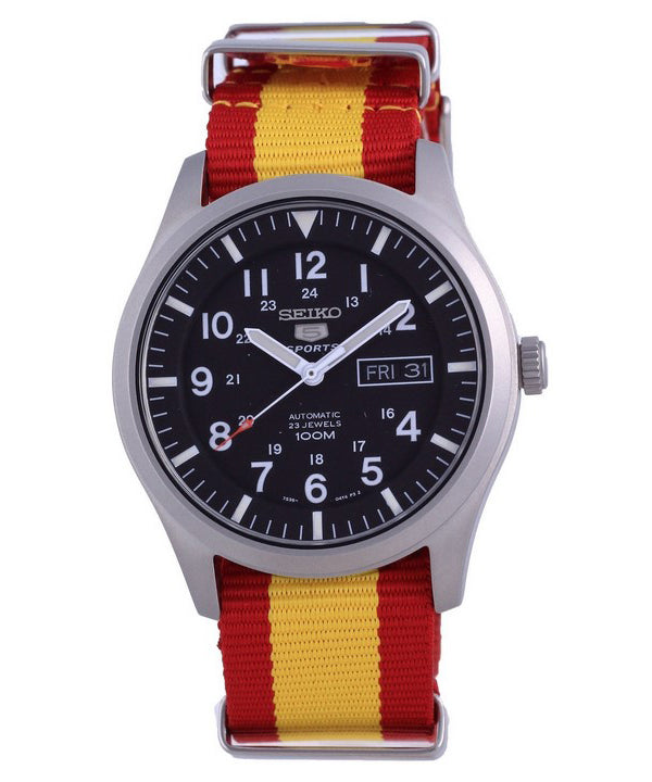 Seiko 5 urheilu automaattinen polyesteri SNZG15K1-var-NATO29 100M miesten kello
