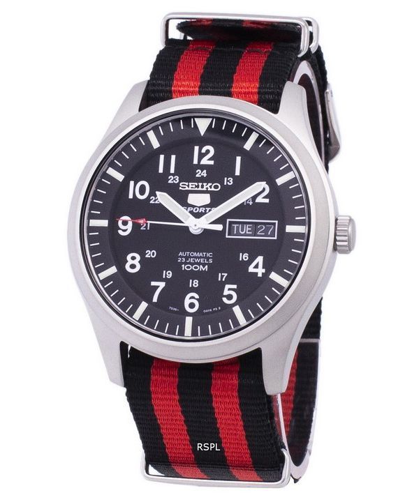 Seiko 5 urheilua automaattinen Naton hihna SNZG15K1 NATO3 Miesten Kello