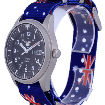 Seiko 5 urheilu automaattinen polyesteri SNZG15K1-var-NATO30 100M miesten kello