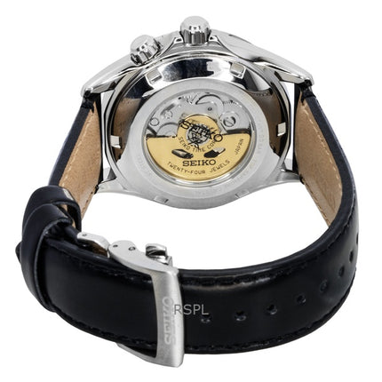 Seiko Prospex Alpinist GMT nahkaranneke mustalla kellotaululla automaattinen SPB379J1 200M miesten kello