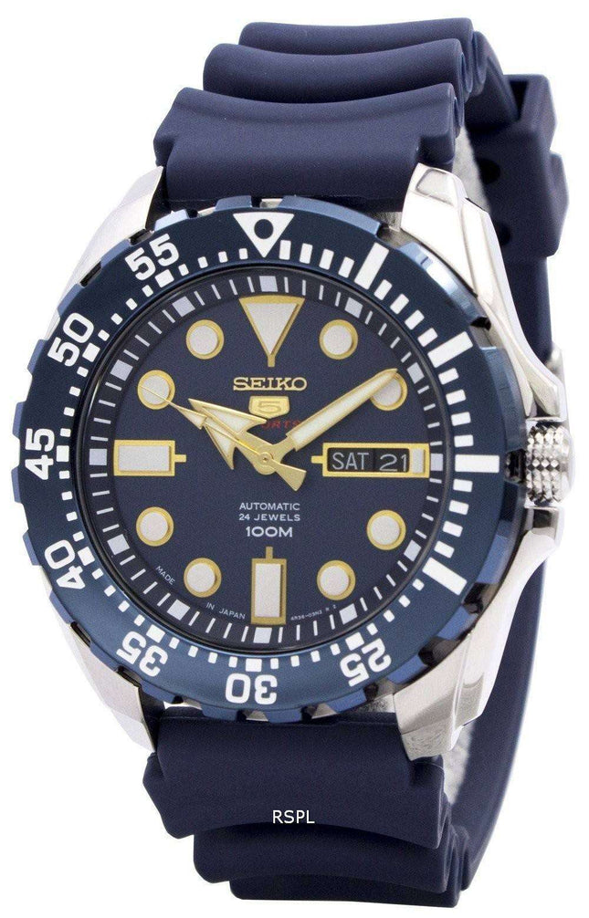 Kunnostettu Seiko 5 Sports Automatic 24 jalokiven Japanissa valmistettu SRP605J2 miesten kello