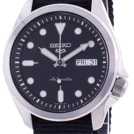 Kunnostettu Seiko 5 Sports mustalla kellotaululla nailonrannekkeella automaattinen SRPE67 SRPE67K1 SRPE67K 100M miesten kello