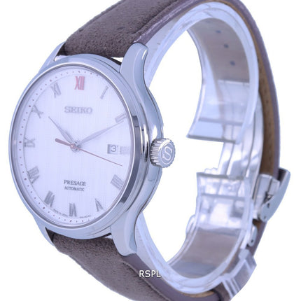 Seiko Presage Zen Garden valkoinen kellotaulu nahkahihna automaattinen SRPG25 SRPG25J1 SRPG25J miesten kello