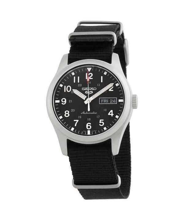 Kunnostettu Seiko 5 Sports mustalla taululla automaattinen SRPG37 SRPG37K1 SRPG37K 100M miesten kello