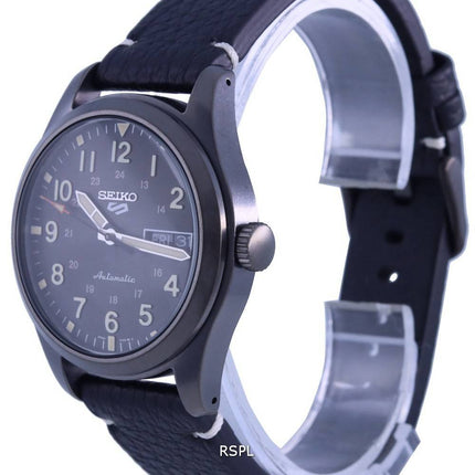 Kunnostettu Seiko 5 Sports Field Collection -ruskea kellotaulu nahkarannekkeella automaattinen SRPG41 SRPG41K1 SRPG41K 100M miesten kello