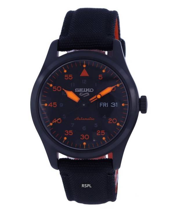 Seiko 5 Sports Flieger Nylon musta kellotaulu automaattinen SRPH33K1 100M miesten kello