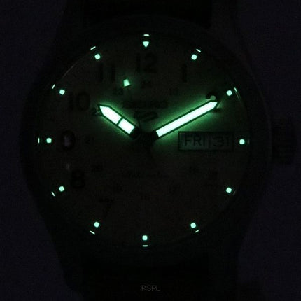 Seiko 5 Sports Desert Kit Midfield Nylon Strap Cream Kellotaulu Automaattinen SRPJ83K1 100M Miesten kello