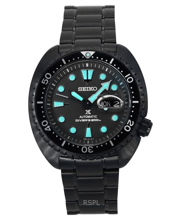 Seiko Prospex Black Series Night Vision Turtle Black Dial automaattinen sukeltaja SRPK43K1 200M miesten kello