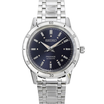 Seiko Presage Style 60's ruostumattomasta teräksestä valmistettu sininen kellotaulu automaattinen SRPL07J1 miesten kello