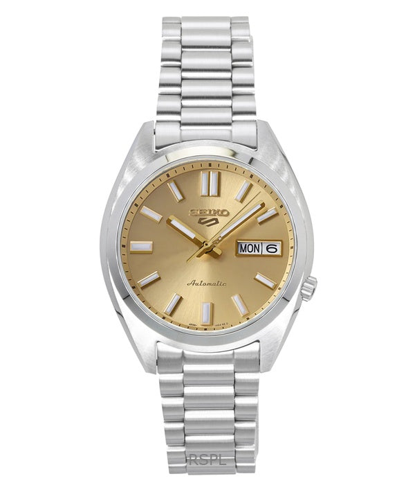 Seiko 5 Sports SNXS ruostumattomasta teräksestä valmistettu kultainen kellotaulu automaattinen SRPL59K1 100M miesten kello
