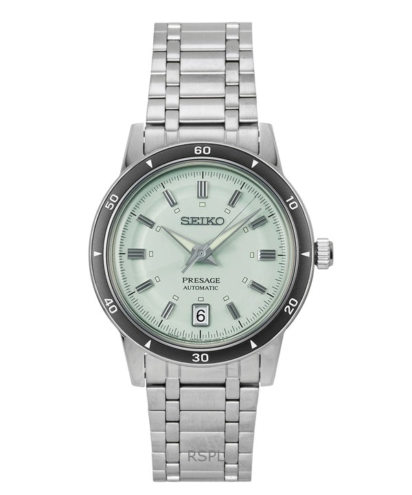 Seiko Presage Style 60's ruostumattomasta teräksestä valmistettu mintunvihreä kellotaulu automaattinen SRPL71J1 miesten kello