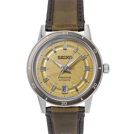 Seiko Presage Style 60's ruostumattomasta teräksestä valmistettu kultainen kellotaulu automaattinen SRPL75J1 miesten kello