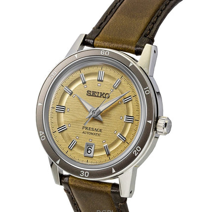 Seiko Presage Style 60's ruostumattomasta teräksestä valmistettu kultainen kellotaulu automaattinen SRPL75J1 miesten kello