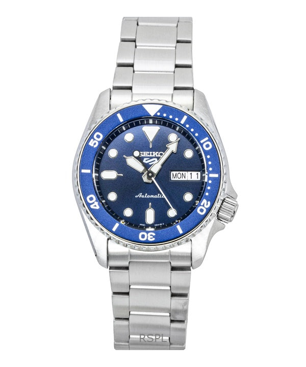 Seiko 5 Sports SKX Street Denim ruostumattomasta teräksestä valmistettu sininen kellotaulu automaattinen SRPL77K1 100M miesten kello