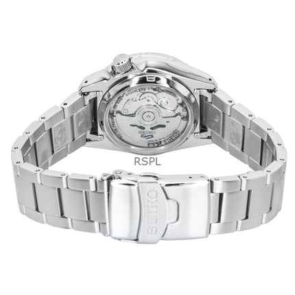 Seiko 5 Sports SKX Street Stonewash ruostumattomasta teräksestä valmistettu musta kellotaulu SRPL79K1 100M miesten kello