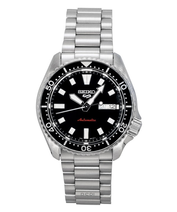 Seiko 5 Sports SKX Redux automaattinen ruostumattomasta teräksestä valmistettu musta kellotaulu SRPL85K1 100M miesten kello