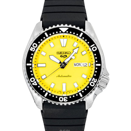 Seiko 5 Sports SKX Redux automaattinen SRPL87K1 100M silikonirannekkeen keltainen kellotaulu miesten kello