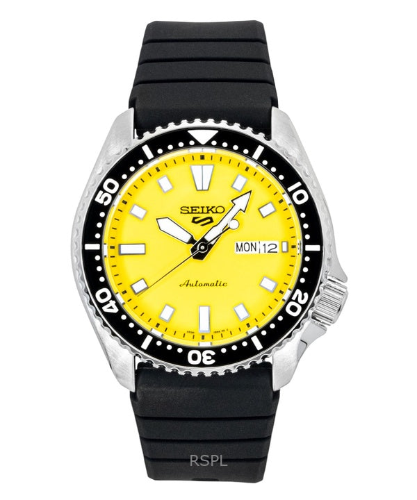 Seiko 5 Sports SKX Redux automaattinen SRPL87K1 100M silikonirannekkeen keltainen kellotaulu miesten kello
