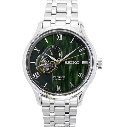 Seiko Presage Japanese Garden ruostumattomasta teräksestä valmistettu vihreä kellotaulu automaattinen SSA463J1 miesten kello