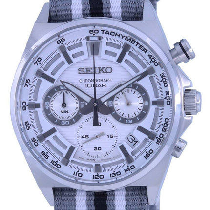 Seiko Neo Sports Chronograph White Kellotaulu Kvartsi SSB401 SSB401P1 SSB401 100M Miesten kello