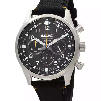 Seiko Discover More Sport Chronograph Nylon Ranneke musta kellotaulu kvartsi SSB449P1 100M miesten kello