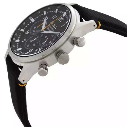 Seiko Discover More Sport Chronograph Nylon Ranneke musta kellotaulu kvartsi SSB449P1 100M miesten kello