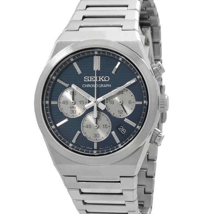 Seiko Sport Chronograph ruostumaton teräs sininen kellotaulu kvartsi SSB453P1 100M miesten kello