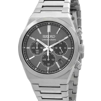 Seiko Discover More Classic Chronograph ruostumattomasta teräksestä, harmaa kellotaulu kvartsi SSB455P1 100M miesten kello