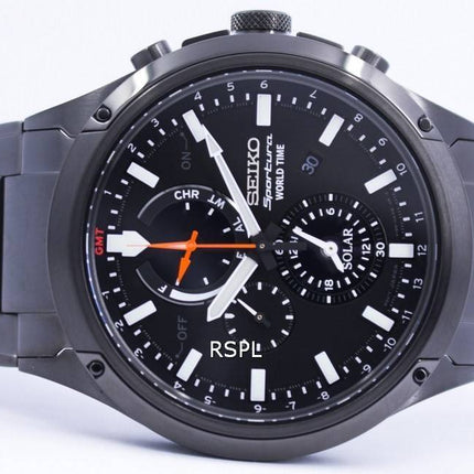 Seiko Sportura maailman aika Solar Chronograph SSC481 SSC481P1 SSC481P Miesten Kello