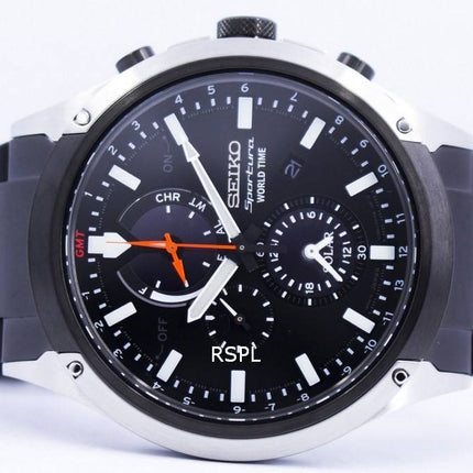 Seiko Sportura maailman aika Solar Chronograph SSC483 SSC483P1 SSC483P Miesten Kello