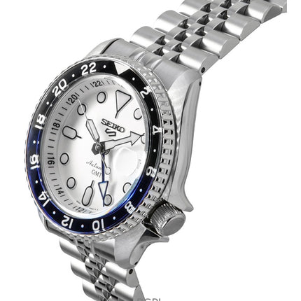 Seiko 5 Sports SKX GMT ruostumaton teräs valkoinen kellotaulu automaattinen SSK033K1 100M miesten kello
