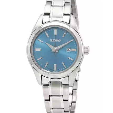 Seiko Classic ruostumattomasta teräksestä valmistettu sininen kellotaulu kvartsi SUR531P1 100M naisten kello
