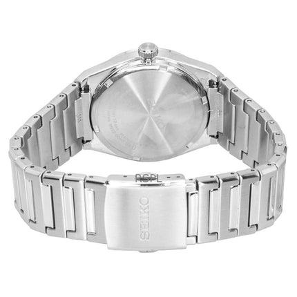 Seiko Conceptual ruostumattomasta teräksestä valmistettu valkoinen kellotaulu kvartsi SUR553P1 100M miesten kello