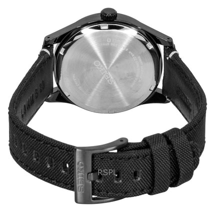 Seiko Classic nailonranneke mustalla kellotaululla kvartsi SUR571P1 100M miesten kello