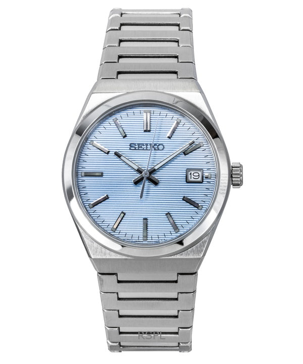Seiko Classic ruostumattomasta teräksestä valmistettu vaaleansininen kellotaulu kvartsi SUR599P1 100M miesten kello