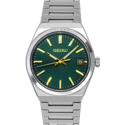 Seiko Classic ruostumattomasta teräksestä valmistettu vihreä kellotaulu kvartsi SUR601P1 100M miesten kello